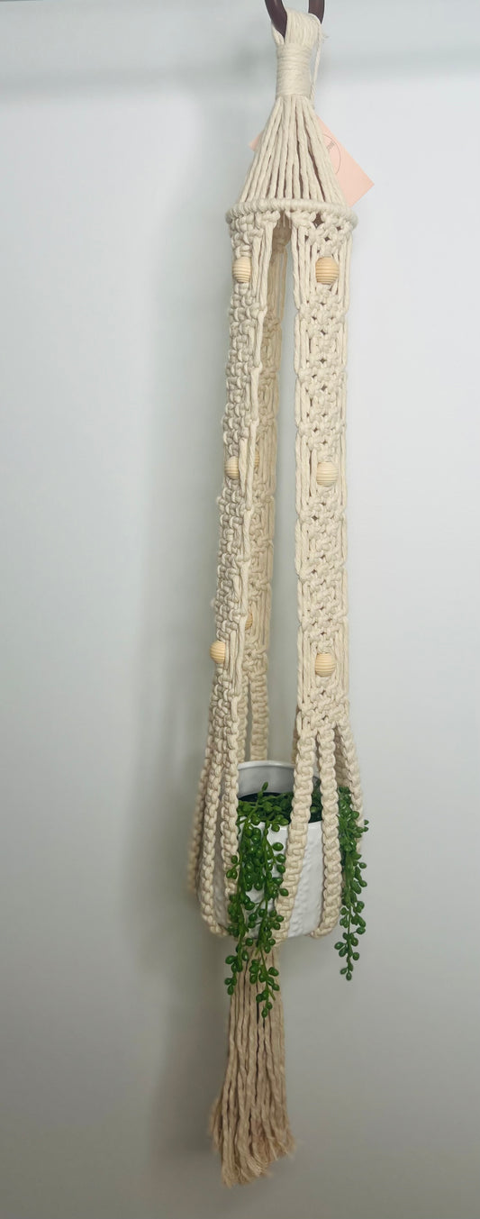 Macrame Beaded Plant Hanger