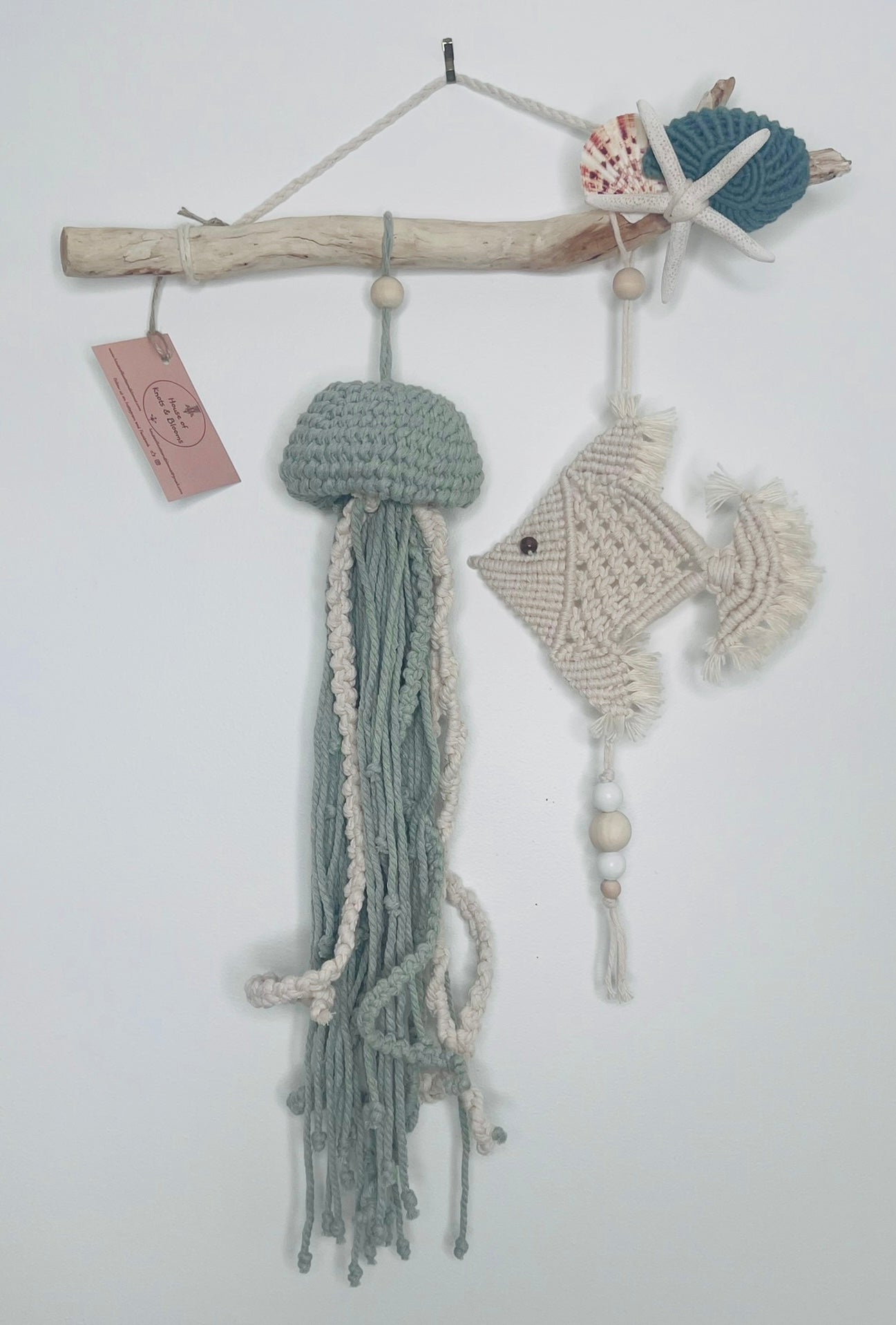 Macrame Fish and Jellyfish Wall Hanging